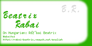 beatrix rabai business card